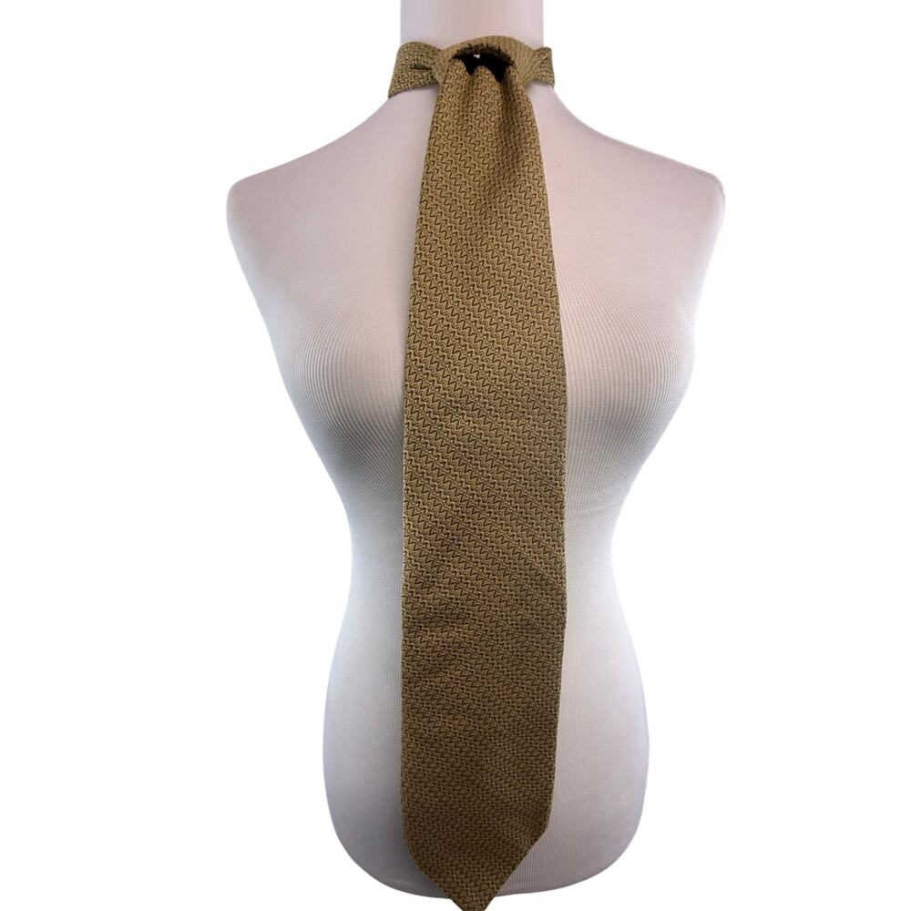 SKU3012 Montgomery Ward Men's Gold Solid Polyester Necktie